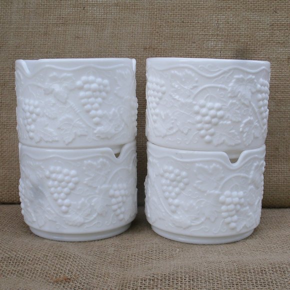 Vintage Imperial Stacking Milk Glass Candy Nut Dish Set - Picture 1 of 16